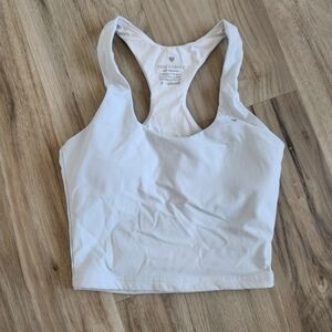 Love Fitness White Racerback Cropped Tank Top - X-Small